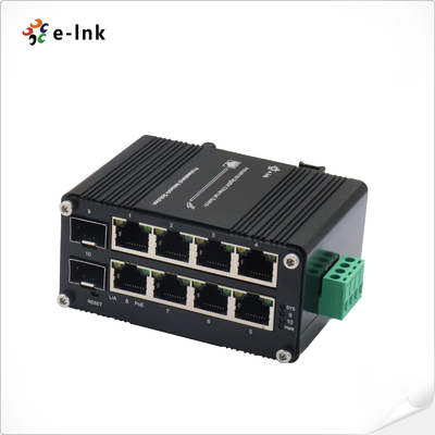 PoE Switch 8 Port 10/100/1000T 802.3at 30W a 2-Port 100/1000X Din Rail Managed Switch