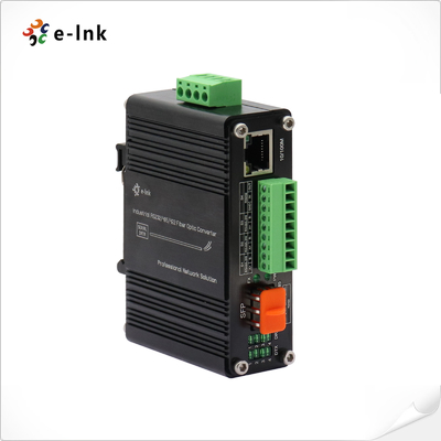 Mini Convertitore Media Ethernet Fibra SFP 10/100Base-T Industriale con 1Ch Seriale RS232 / RS485 / RS422
