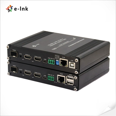 Extender KVM in fibra ottica HDMI 4K 60Hz con Ethernet 10/100M, RS232 / RS485 e IR