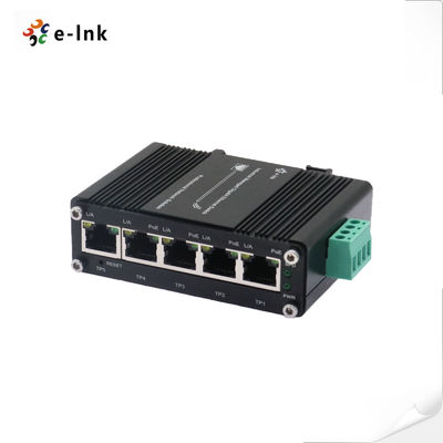 Mini Switch Ethernet Gigabit Uplink Industriale Managed a 4 porte 10/100/1000T 802.3at PoE 30W a 1 porta 10/100/1000T