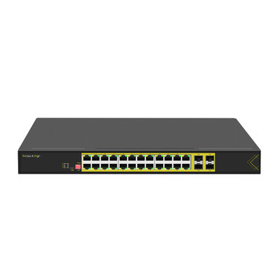 Switch PoE L2+ rack mount gestito a 24 porte 10/100/1000T 802.3at + 4 porte SFP 1000X