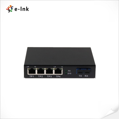 Convertitore di fibre a schermo a LED con 1x10G SC Fiber Port + 4 x 10/100/1000M Ethernet RJ45 Ports