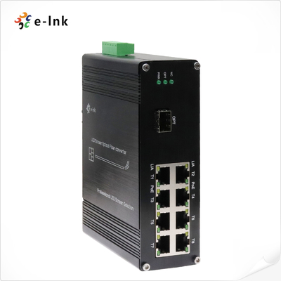 Convertitore di fibre a schermo a LED con 1x10G SFP+ Fiber Port + 8 x 10/100/1000M Ethernet RJ45 Ports