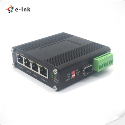 Interruttore Ethernet SFP a 4 porte industriale 10/100/1000Base-T + 1 porta 100/1000Base-X con ingresso 110~230VAC