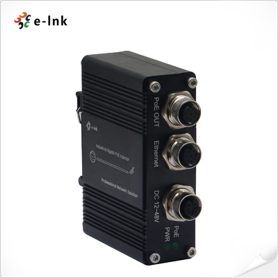 EN50155 Iniettore PoE industriale a 1 porta 10/100/1000 con uscita di 30 W, connettore M12