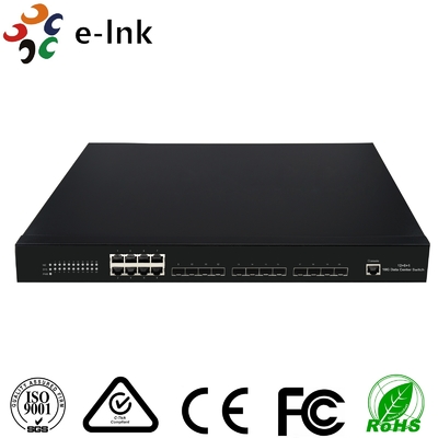 12 porte 10G SFP+ Fibra + 8 porte 10/100/1000M RJ45 di rame Switch Ethernet gestito in fibra