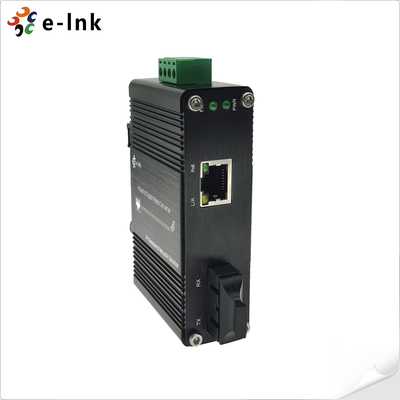 Mini Industrial 100BASE-FX a 10/100BASE-T 60W PoE++ Media Converter