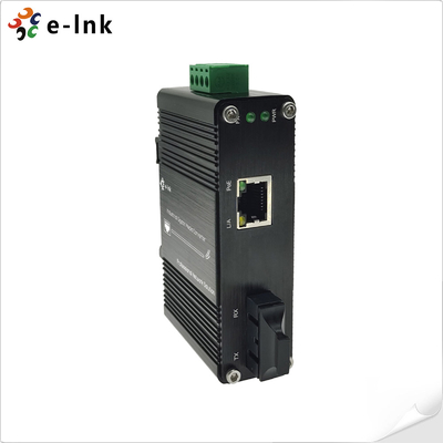 Mini Industrial 1000BASE-X a 10/100/1000BASE-T 60W PoE+ Media Converter