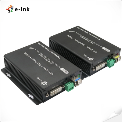DVI + 1Ch Audio stereo bidirezionale + 1Ch RS232 su estensore a fibra ottica