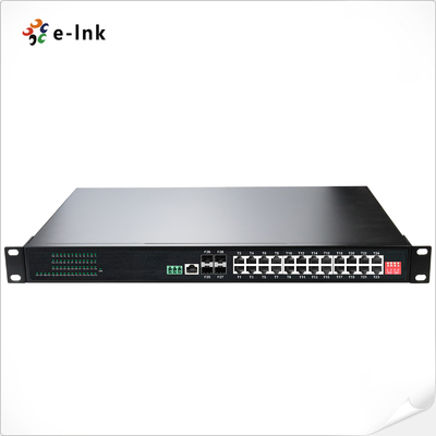 Switch Ethernet gestito SFP industriale L2+ con montaggio su rack a 24 porte 10/100/1000T 802.3at + 4 porte 1000X SFP
