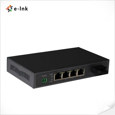 10/100/1000Mbps PoE-PSE Fibre to Copper Ethernet Switch: 1 SFP + 4 PoE