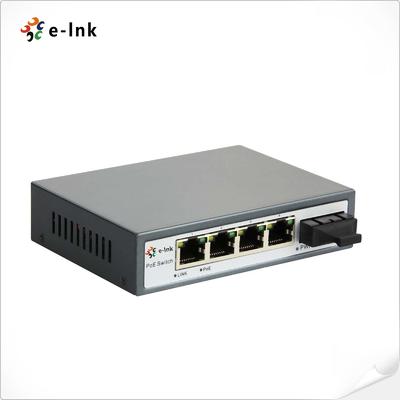Switch PoE a 5 porte 10/100M con 1 porta PoE ad alta potenza da 60W e 1 uplink in fibra SC