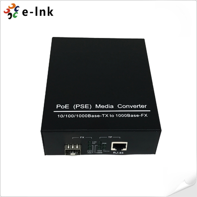 PoE ((PSE) 10/100/1000Base-TX a 1000Base-X SFP Media Converter