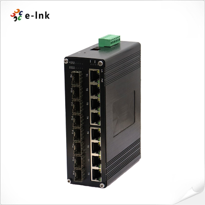Industrial L2 + 8-Port 10/10/1000T 802.3AT POE + 8-Port 1000X SFP Ethernet Managed Switch