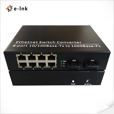 Switch Fibra 8 porte TX + 2 porte FX 10/100/1000M