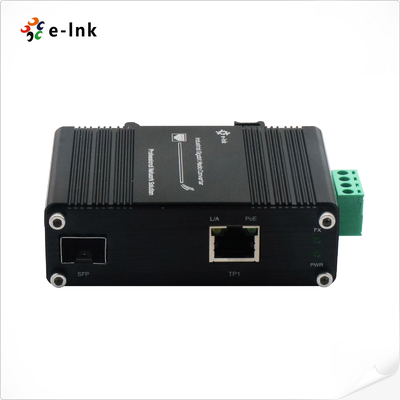 Mini Industrial 1-Port 100/1000X SFP a 1-Port 10/100/1000T 60W PoE++ Media Converter