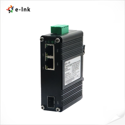 Mini Industrial 1-Port 100/1000X SFP a 2-Port 10/100/1000T Ethernet Media Converter