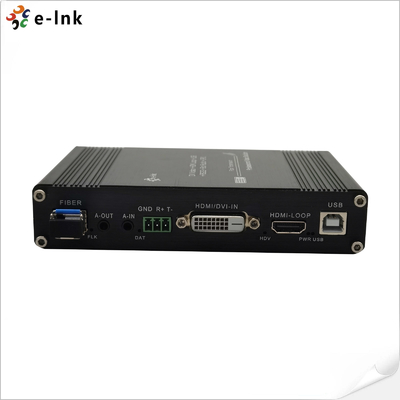 DVI 1080P a 1 canale + KVM USB + RS232 a 1 canale + Audio stereo Bidi a 1 canale + Extender GPIO su fibra a 1 canale