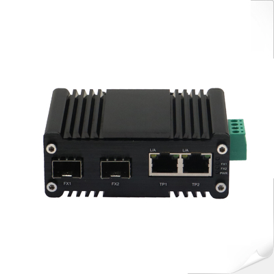 Mini switch industriale Ethernet 10/100/1000Base-T a 2 porte + 100/1000Base-X SFP Ethernet a 2 porte