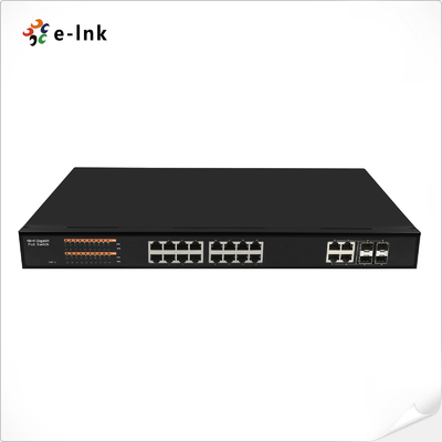 Gestione di 16-Port 10/100/1000T 802.3at PoE + 4-Port 100/1000 SFP Combo Ethernet Switch