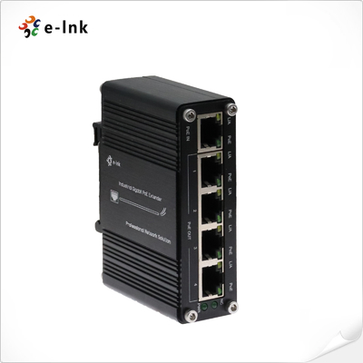 Industrial 1-Port 802.3at PoE+ to 4-Port 802.3af/at Gigabit PoE Extender