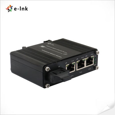 Mini Switch Ethernet Industriale 3-Porte 10/100/1000T 802.3at PoE + 1-Porta 1000X SC con Ingresso 12~48VDC e Booster di Tensione