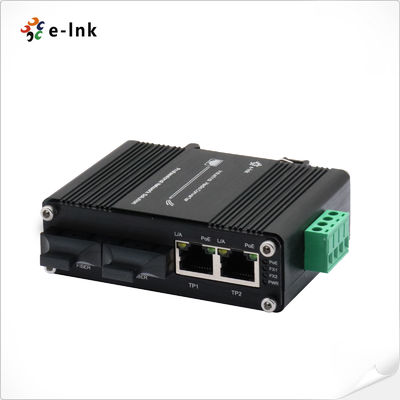 Mini Industrial 2-Port 10/100/1000T 802.3bt 90W PoE + 2-Port 100/1000Base-X SFP Ethernet Switch