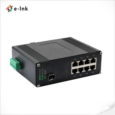 Switch Ethernet Industriale 8-Porte 10/100/1000T 802.3bt PoE + 1-Porta 100/1000Base-X Supporta Full/Half-duplex, Auto-negoziazione, Auto MDI/MDIX