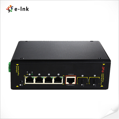 Industriale non gestito 4 porte 10/100/1000 UPoE (60 W ad alta potenza) + switch Ethernet 1000X SFP a 2 porte