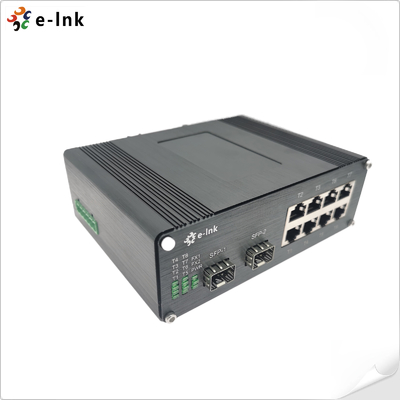 Switch industriale 8 porte 10/100/1000T 802.3at PoE + 2 porte Ethernet 100/1000BASE-X
