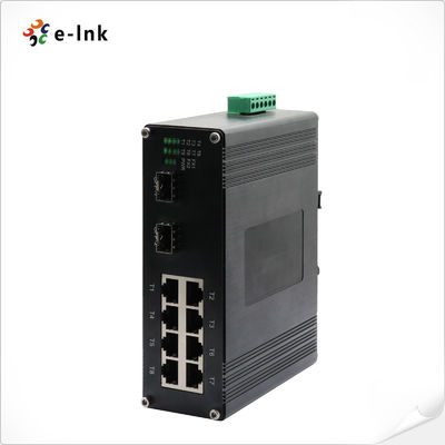 Industrial 8-Port 10/100/1000T 802.3bt PoE + 2-Port 100/1000BASE-X Ethernet Switch con totale PoE Power Budget fino a 360W massimo