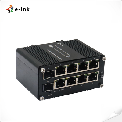 Mini Switch Ethernet Industriale Managed 8-Porta 10/100/1000T 802.3at PoE + 2-Porta 100/1000X SFP Supporta Gestione WEB