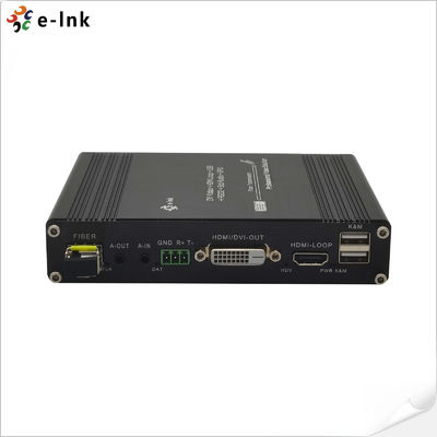 DVI 1080P a 1 canale + KVM USB + RS232 a 1 canale + Audio stereo Bidi a 1 canale + Extender GPIO su fibra a 1 canale
