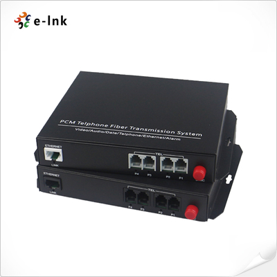 Multiplexer telefonico su fibra ottica a 4 canali POTS (FXO/FXS)