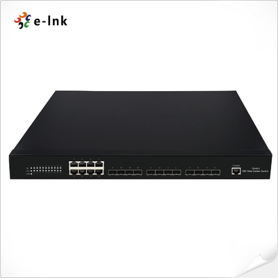 12 porte 10G SFP+ Fibra + 8 porte 10/100/1000M RJ45 di rame Switch Ethernet gestito in fibra