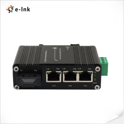 Mini Switch Ethernet Industriale 3-Porte 10/100/1000T 802.3at PoE + 1-Porta 1000X SC con Ingresso 12~48VDC e Booster di Tensione