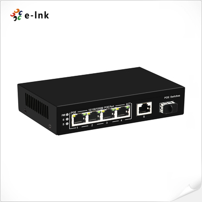 4 porte 10/100/1000BASE-T PoE e 1 porta Gigabit TP/SFP Uplink Ethernet Switch