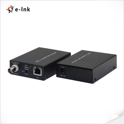 Extender Ethernet su Coassiale con Trasmissione Ethernet 10/100Base-TX Full Duplex fino a 300m su cavo coassiale.