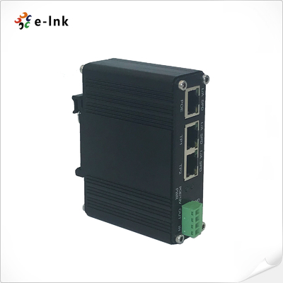 Industrial IEEE802.3af/at PoE Splitter con funzione switch a 2 porte, tensione di uscita 12VDC Supporta potenza di uscita fino a 20W