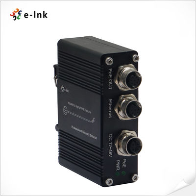 EN50155 Industrial 1-port 10/100/1000 PoE Injector with 30W output with M12 connector