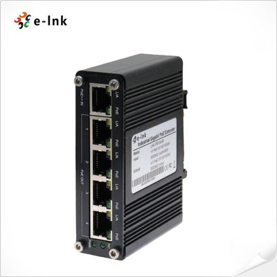 Industrial PoE++ Extender 1 to 4 Port 95W 802.3bt 200m Range Gigabit