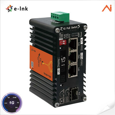 quality 3-Port 10/100/1000Base-T IEEE802.3at PoE+ 30W a 1-Port 100/1000BASE-X 
Mini Industrial AI Smart Managed PoE + Ethernet Switch con amplificatore di tensione factory